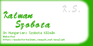 kalman szobota business card