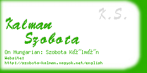 kalman szobota business card